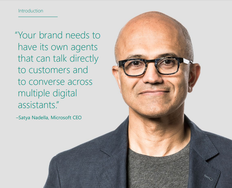 Il CEO di Microsoft, Satya Nadella, afferma che i brand dovranno dotarsi di assistenti digitali Il CEO di Microsoft, Satya Nadella, afferma che i brand dovranno dotarsi di assistenti digitali