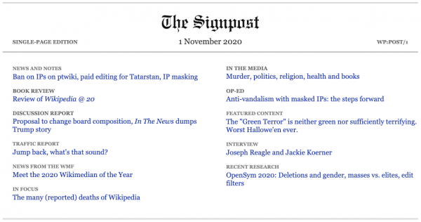 The signpost wikipedia